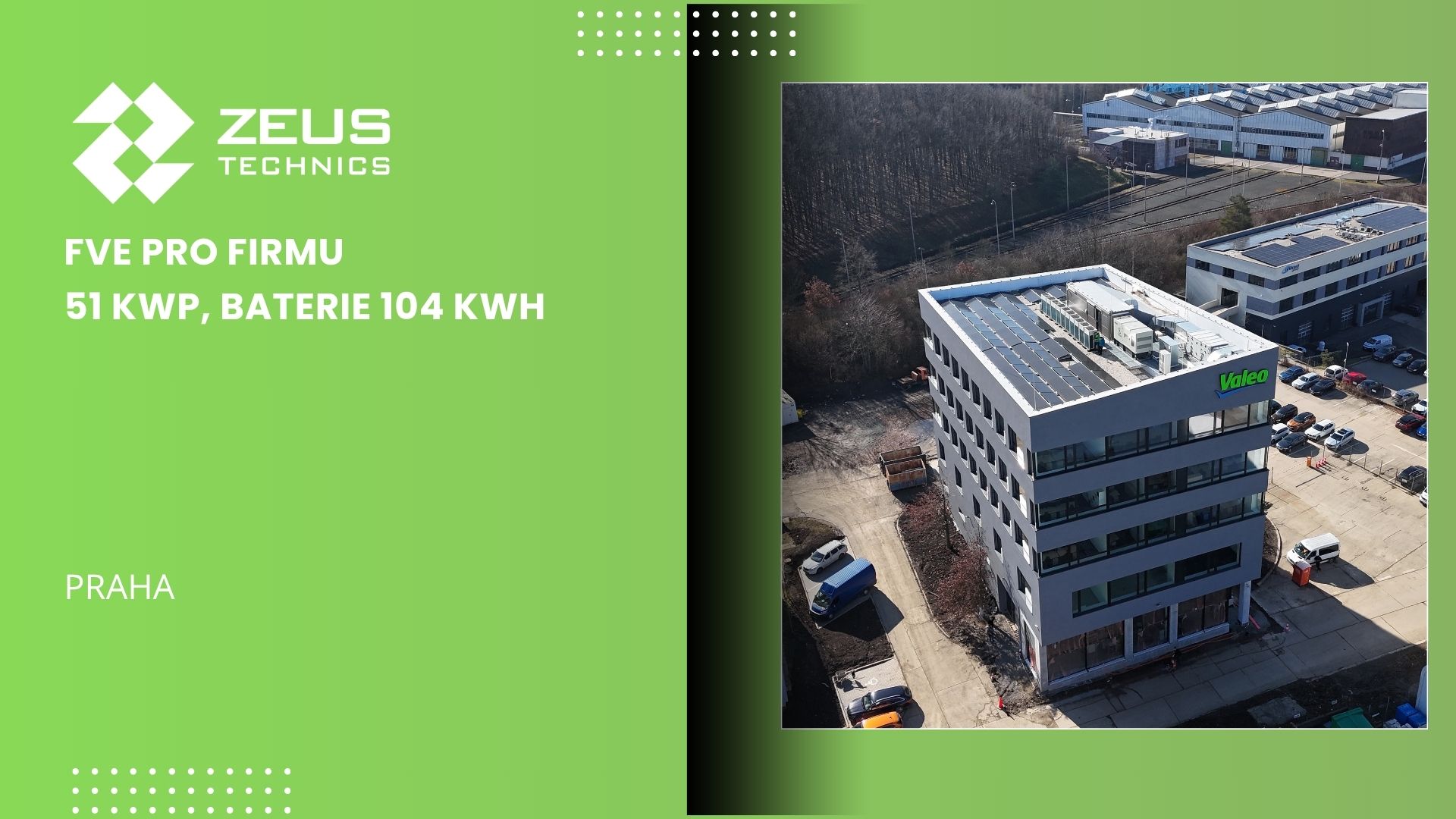 Fotovoltaická elektrárna Valeo 51 kWp s bateriovým úložištěm
