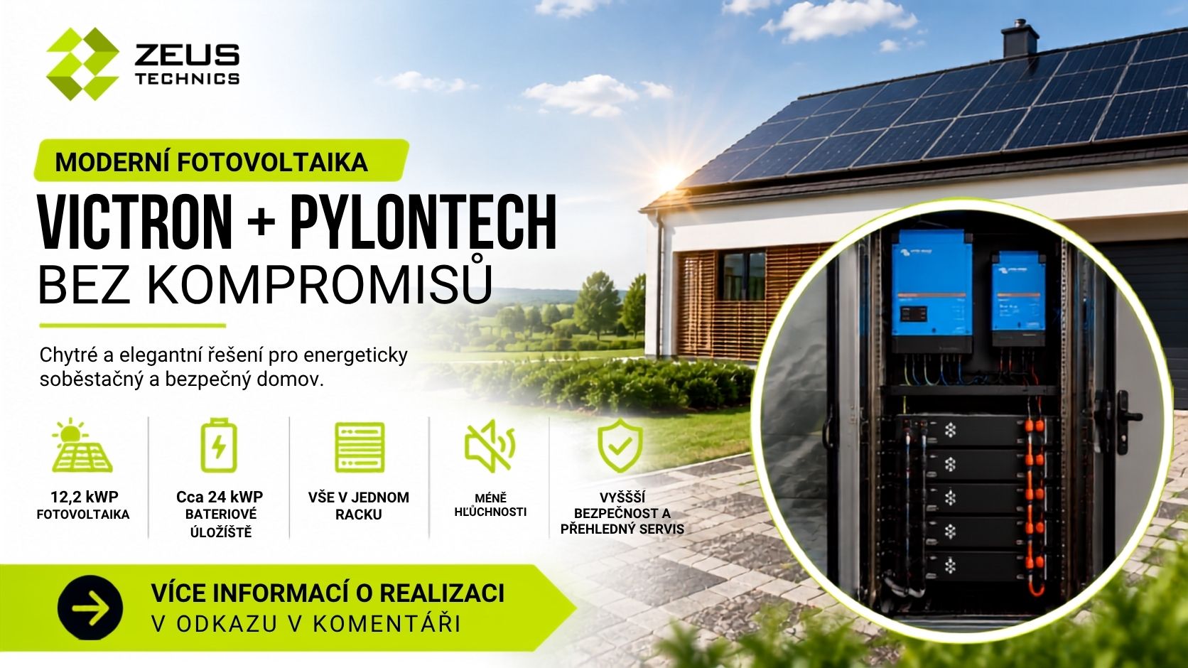 Kam umístit baterie a střídač fotovoltaiky? Ukazujeme řešení, které šetří prostor