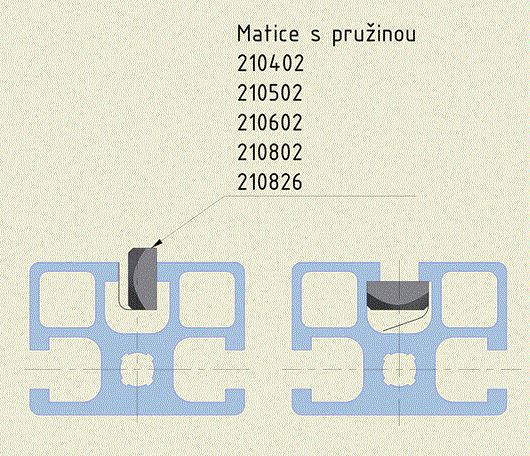 Drážkovací matice M8 s pružnou kuličkou