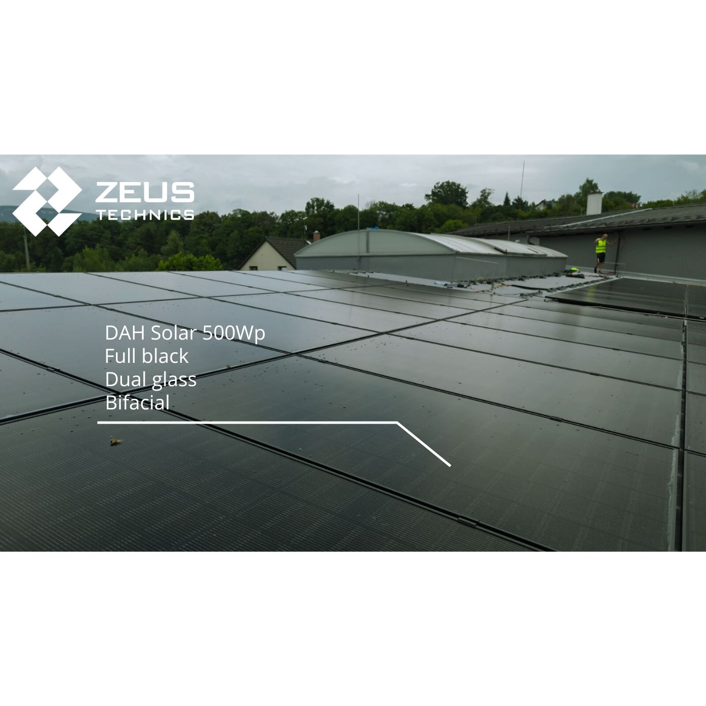 Panel DAH Solar 500Wp Full Black, Bifacial, dual glass 22,11 % | Zeus ...