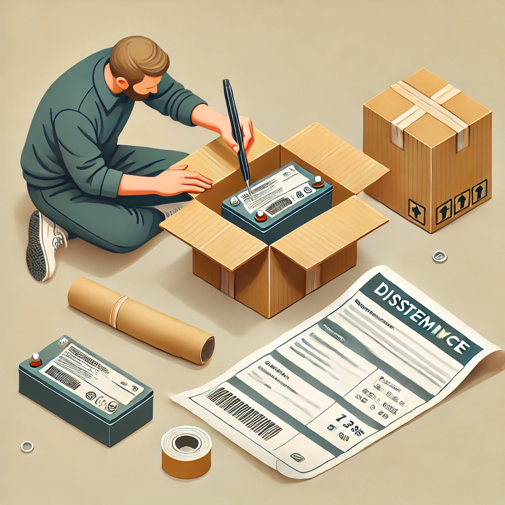 Balení baterie a vyzvednutí dopravcem